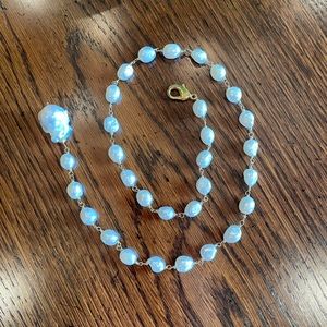 Faux pearl adjustable necklace